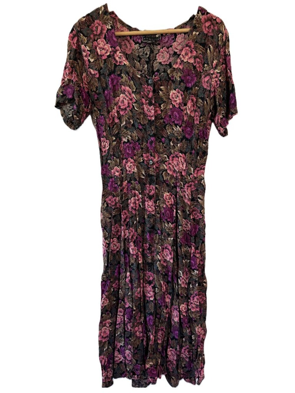 VINTAGE 90s STARINA DARK FLORAL DRESS